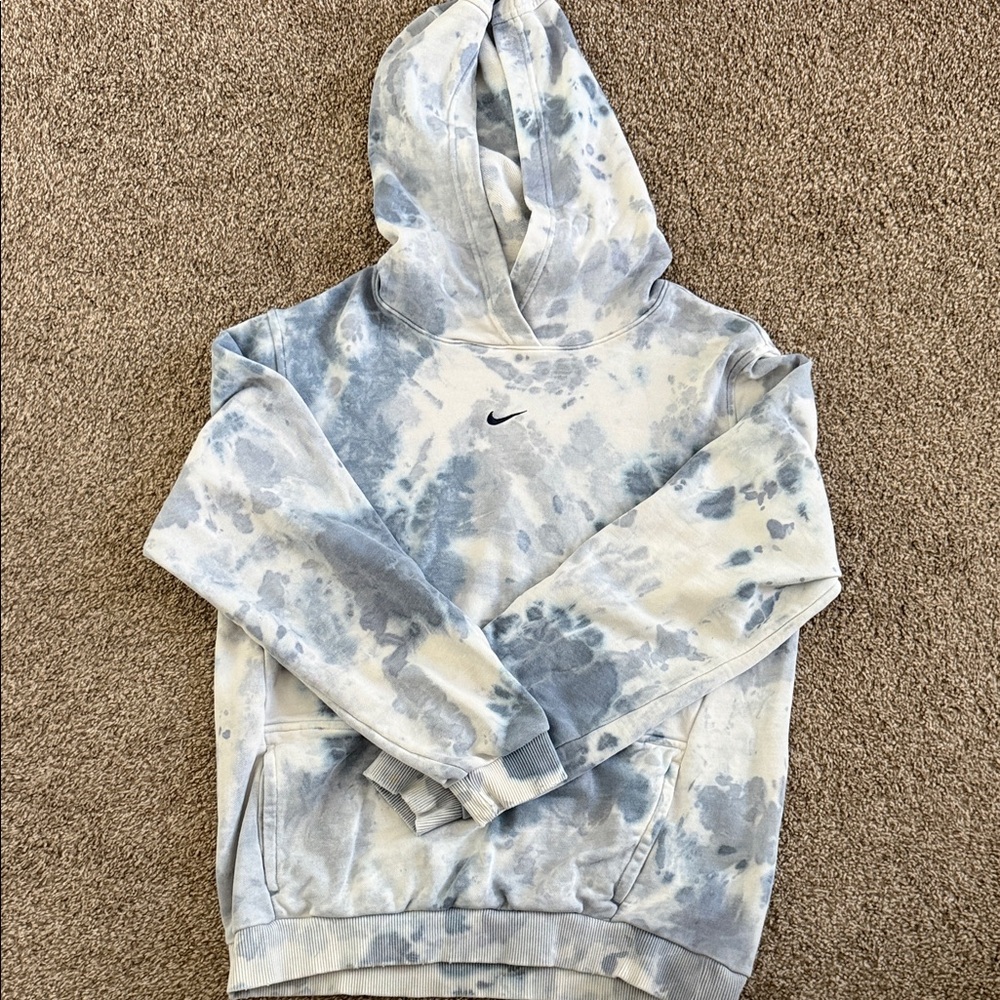 Nike Girl’s Blue Tie-Dye Hoodie Sweater